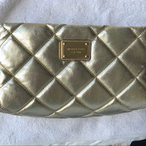 Gold Michael Kors Cosmetic Bag
